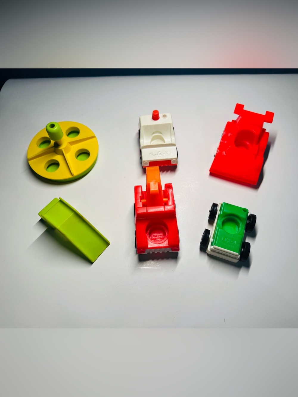 Vintage Fisher Price Little People Plastic Lot Of 4 Vehicles, Merry Go Round